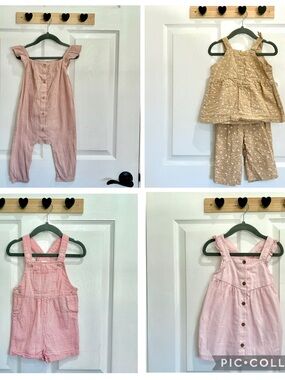 H&M Baby Girl 5 Piece Lot Romper Shorts Dress Floral Tank Pants 9-12 mo